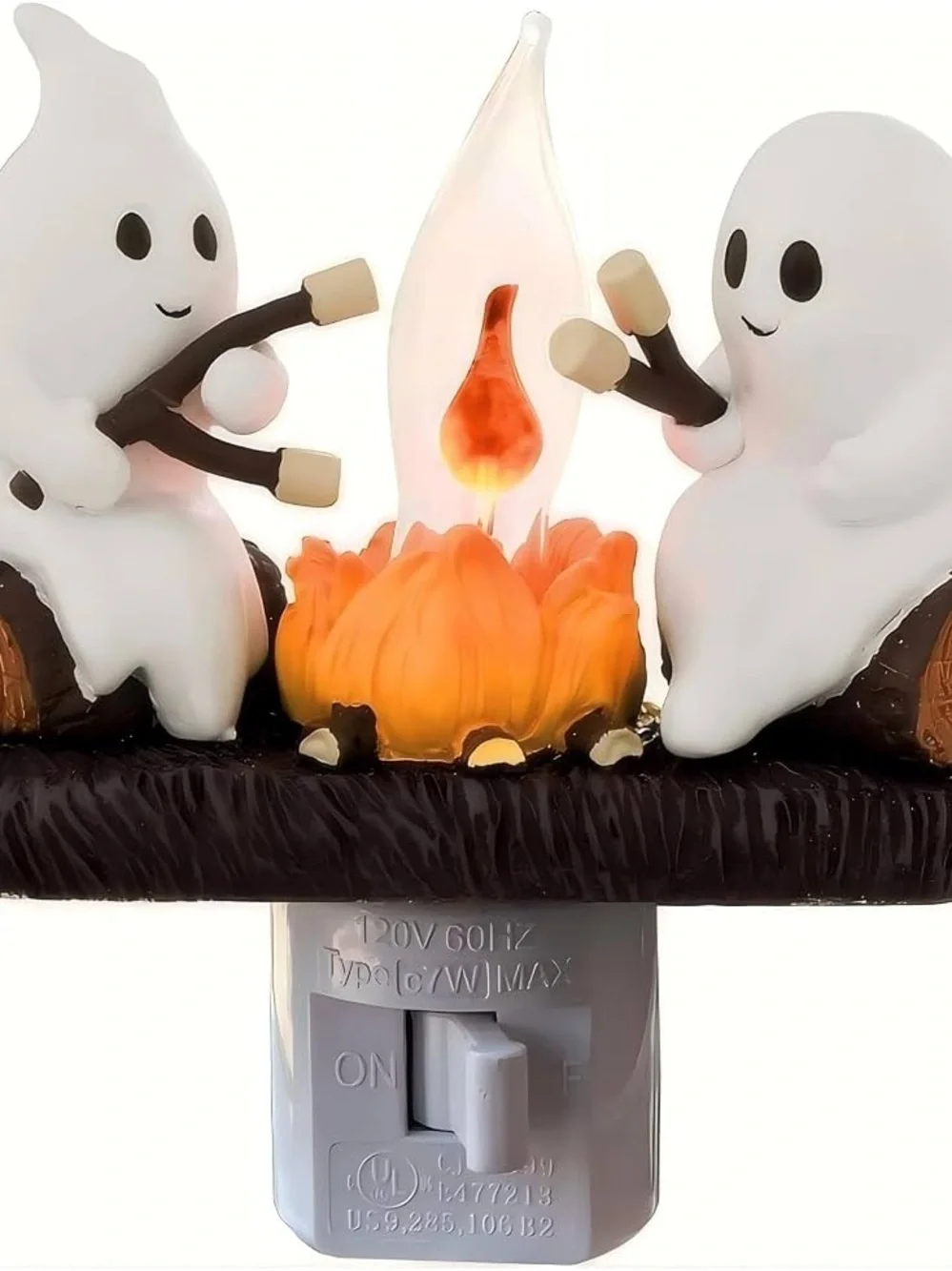 Whimsical Ghosts Night Light with Orange Flame - Brand
